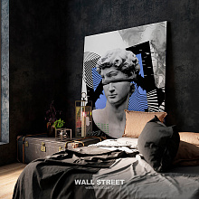 Синее панно для стен Wall street Волборды ANTIQUE-10