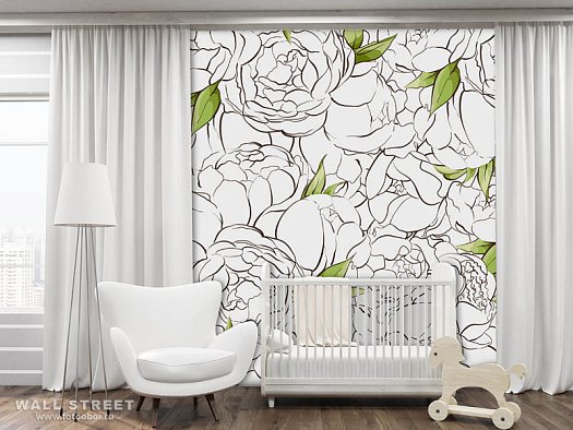 Фотообои в интерьере артикул Floreale 18, ЦВЕТОЧНЫЙ / FLOREALE, Wall street