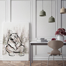 Панно с изображением медведя Wall street Волборды SIBERIA-10