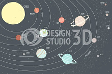 3D обои с рисунком космос (планета) Design Studio 3D Детские KID-154