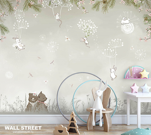 Фотообои в интерьере артикул Little Forest 7, LITTLE FOREST, Wall street